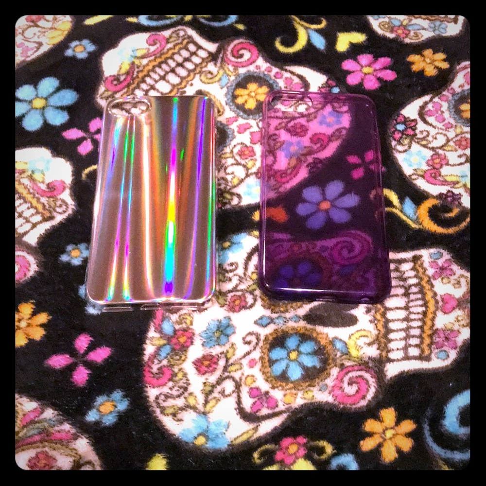 iPhone 7/8 cases purple and holographic